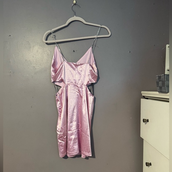 Pink | Shiny | rhinestone Straps | forever 21 | cocktail dress | size M | NWT - Picture 3 of 12